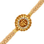 trueBrowns X Voylla Traditional Shree Inscription Zirconia Studded Rakhi | Grocsy