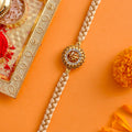 trueBrowns X Voylla Traditional Shree Inscription Zirconia Studded Rakhi | Grocsy