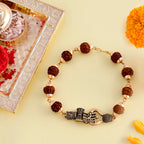 trueBrowns X Voylla Lord Shiva Motifs Rudraksha Rakhi | Grocsy