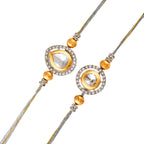 trueBrowns X Voylla Kundan Polki Studded Thread Rakhis - Pack Of 2 | Grocsy