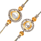 trueBrowns X Voylla Kundan Polki Studded Thread Rakhis - Pack Of 2 | Grocsy