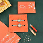 trueBrowns X Voylla Kundan Polki Studded Thread Rakhis - Pack Of 2 | Grocsy