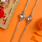 trueBrowns X Voylla Kundan Polki Studded Thread Rakhis - Pack Of 2 | Grocsy