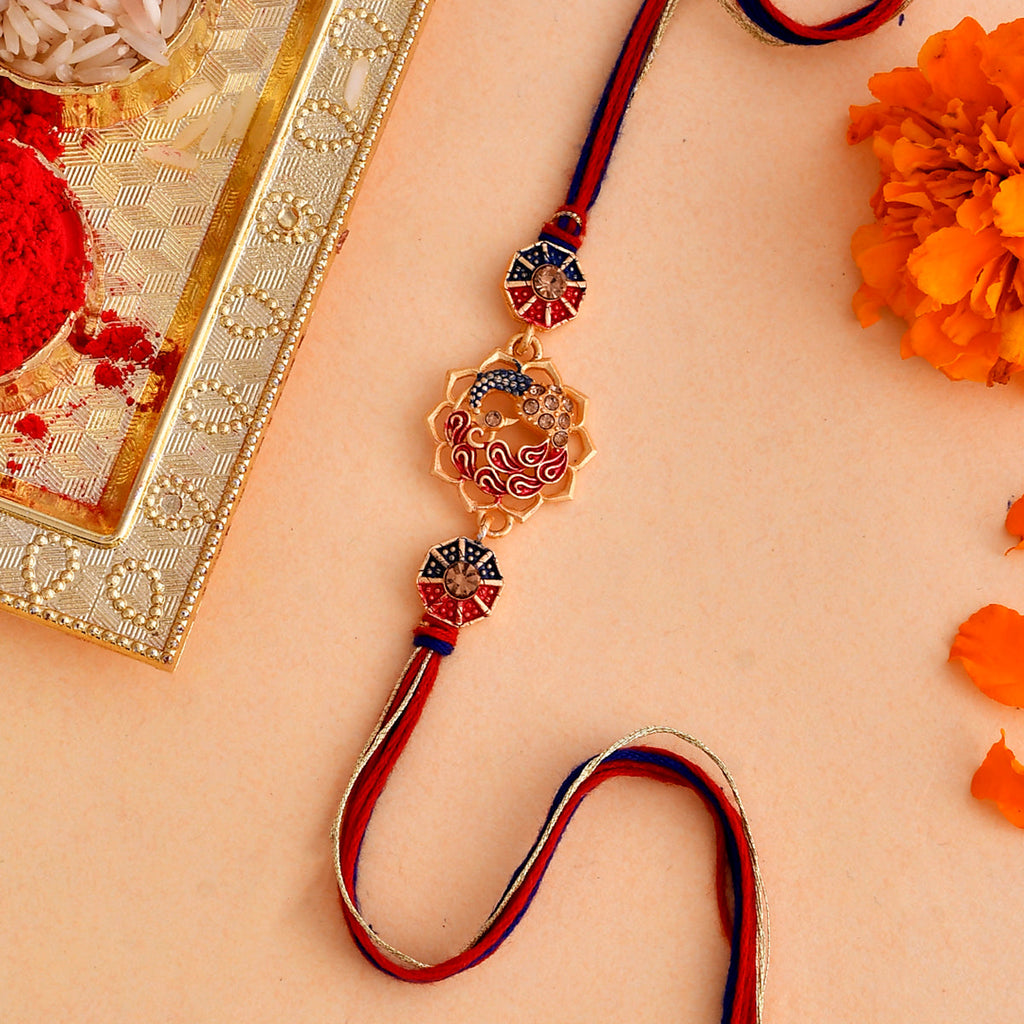 trueBrowns X Voylla Cutwork Studded High Polish Thread Rakhi | Grocsy