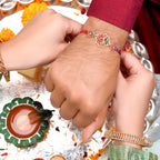 trueBrowns X Voylla Cutwork Studded High Polish Thread Rakhi | Grocsy