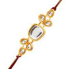 trueBrowns X Voylla Classic Kundan Polki Studded Ethnic Thread Rakhi | Grocsy