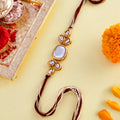 trueBrowns X Voylla Classic Kundan Polki Studded Ethnic Thread Rakhi | Grocsy