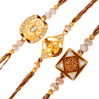 trueBrowns X Voylla Ethnic Style Designer Thread Rakhis - Pack Of 3 | Grocsy