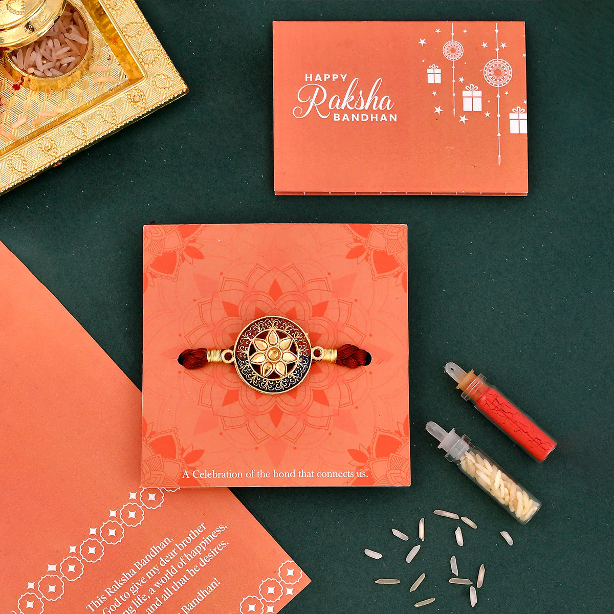 trueBrowns X Voylla Floral Motif Braided Thread Rakhi | Grocsy