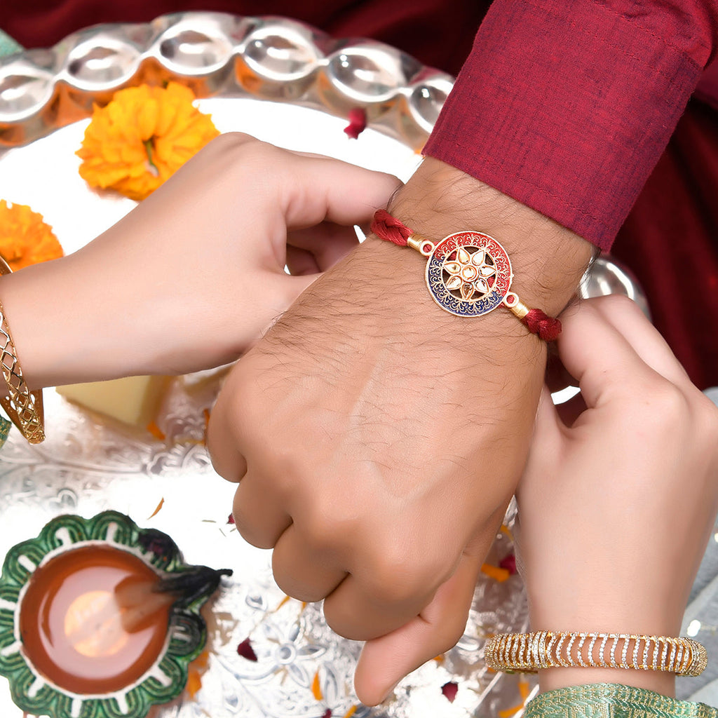 trueBrowns X Voylla Floral Motif Braided Thread Rakhi | Grocsy