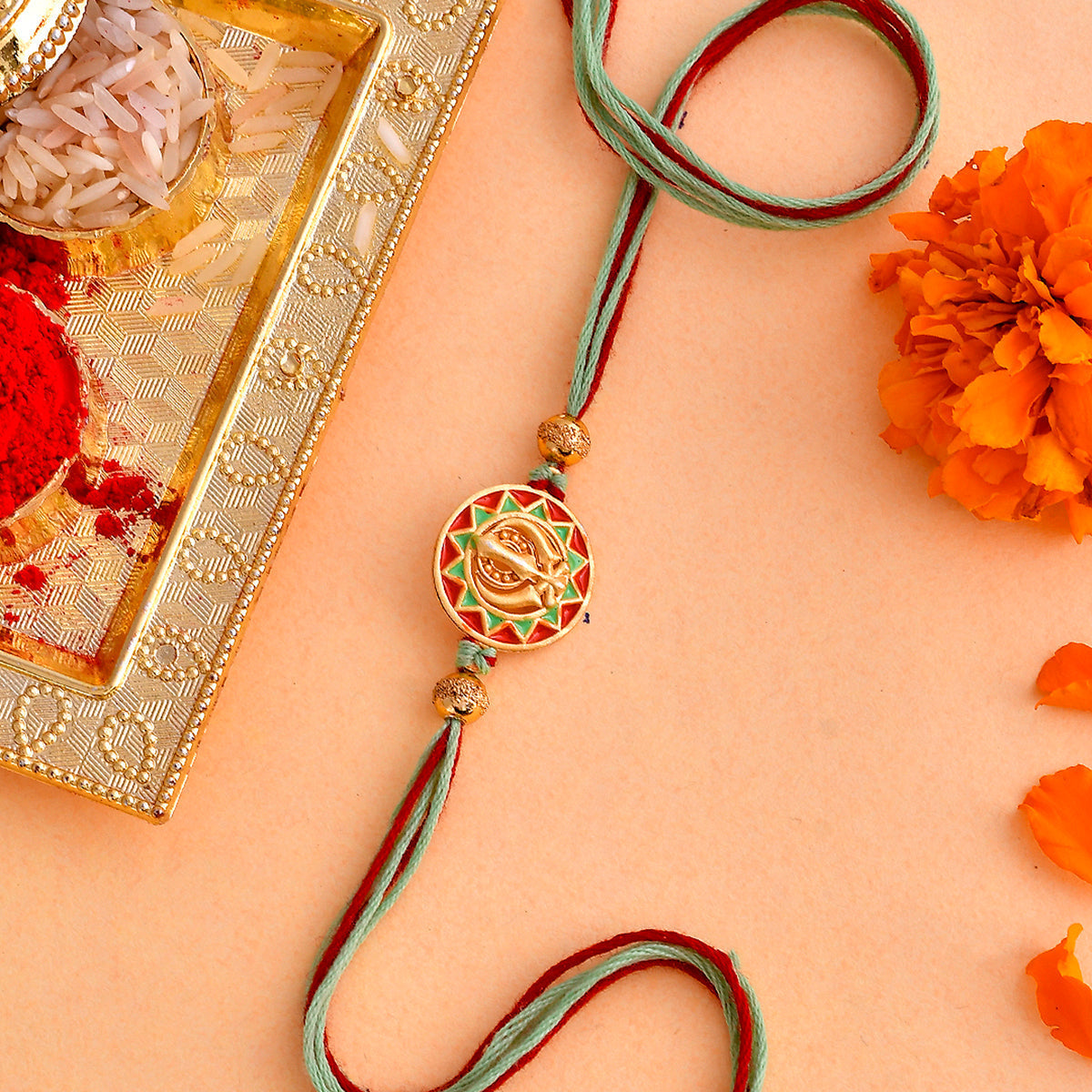 trueBrowns X Voylla Ethnic Colorful Enamel Thread Rakhi | Grocsy
