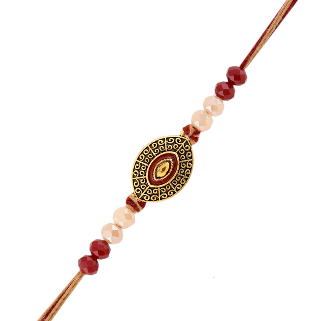 trueBrowns X Voylla Beaded Gem Studded Thread Rakhi | Grocsy