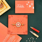 trueBrowns X Voylla Green Gems Studded Ethnic Thread Rakhi | Grocsy