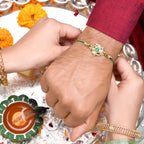 trueBrowns X Voylla Green Gems Studded Ethnic Thread Rakhi | Grocsy