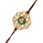 trueBrowns X Voylla Kundan Polki Enameled Bhaiya-Bhabhi Rakhi | Grocsy