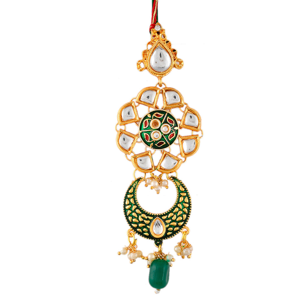 trueBrowns X Voylla Kundan Polki Enameled Bhaiya-Bhabhi Rakhi | Grocsy