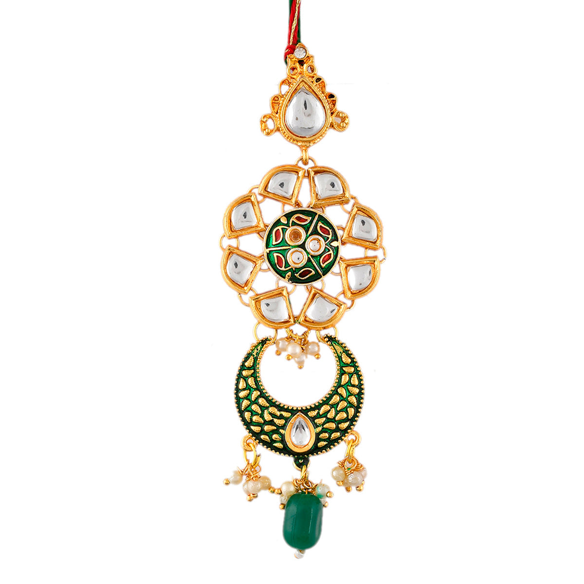 trueBrowns X Voylla Kundan Polki Enameled Bhaiya-Bhabhi Rakhi | Grocsy
