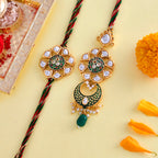 trueBrowns X Voylla Kundan Polki Enameled Bhaiya-Bhabhi Rakhi | Grocsy