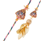 trueBrowns X Voylla Ethnic High Polish Pearl Beads Bhaiya-Bhabhi Rakhi | Grocsy