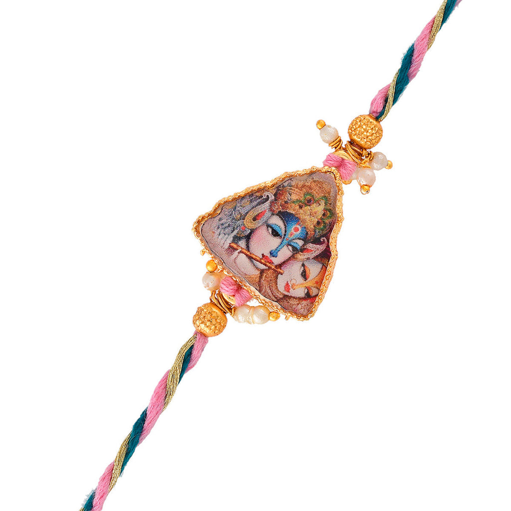trueBrowns X Voylla Ethnic High Polish Pearl Beads Bhaiya-Bhabhi Rakhi | Grocsy