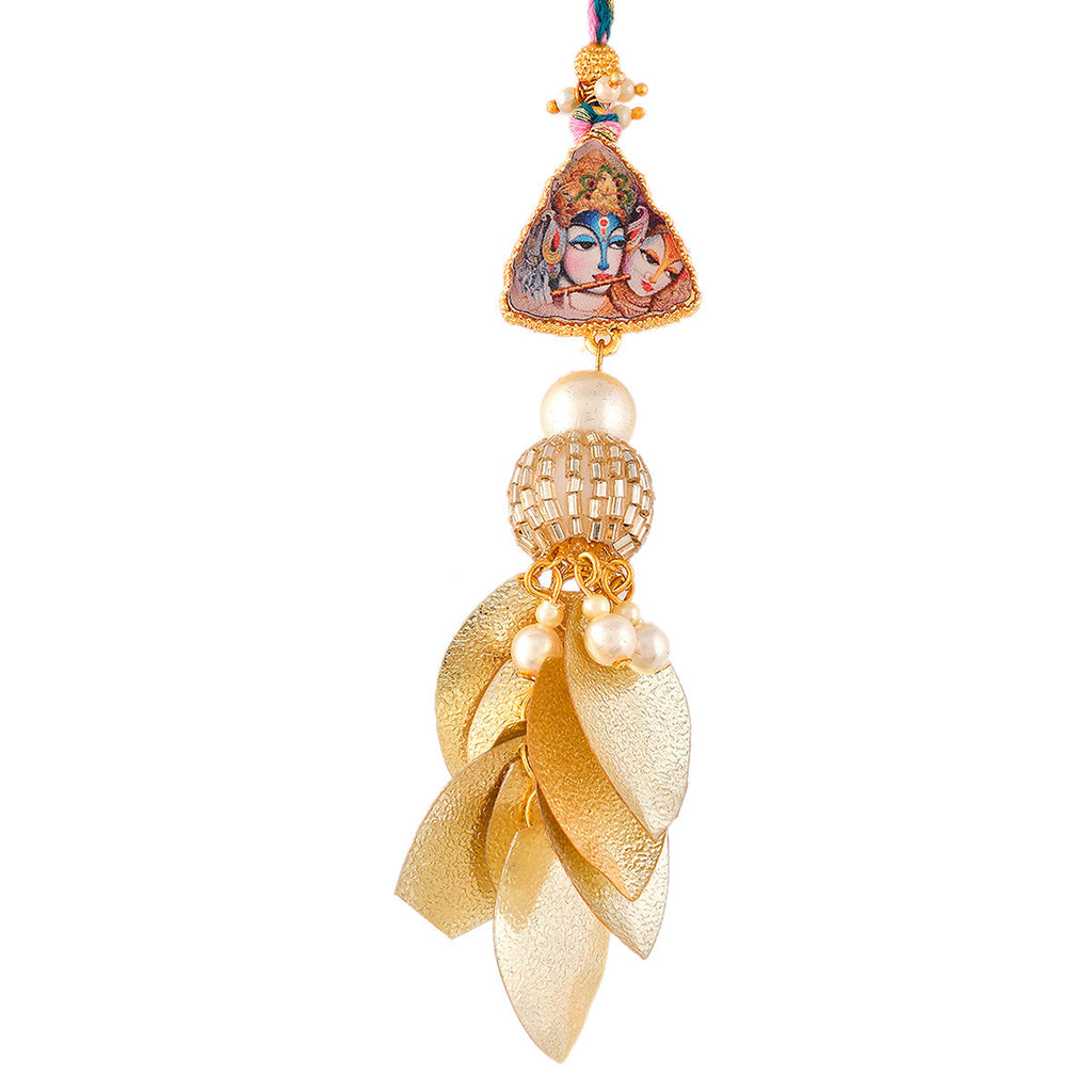 trueBrowns X Voylla Ethnic High Polish Pearl Beads Bhaiya-Bhabhi Rakhi | Grocsy