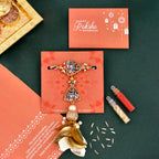 trueBrowns X Voylla Ethnic High Polish Pearl Beads Bhaiya-Bhabhi Rakhi | Grocsy