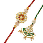 trueBrowns X Voylla Kundan Polki Traditional Bhaiya-Bhabhi Rakhi | Grocsy