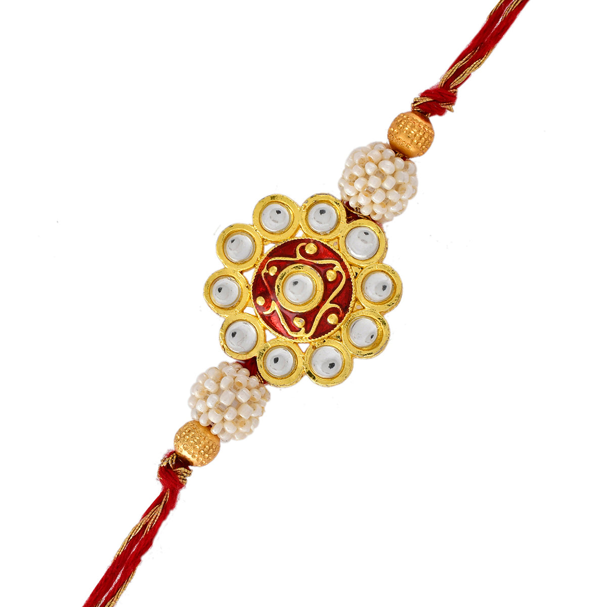 trueBrowns X Voylla Kundan Polki Traditional Bhaiya-Bhabhi Rakhi | Grocsy