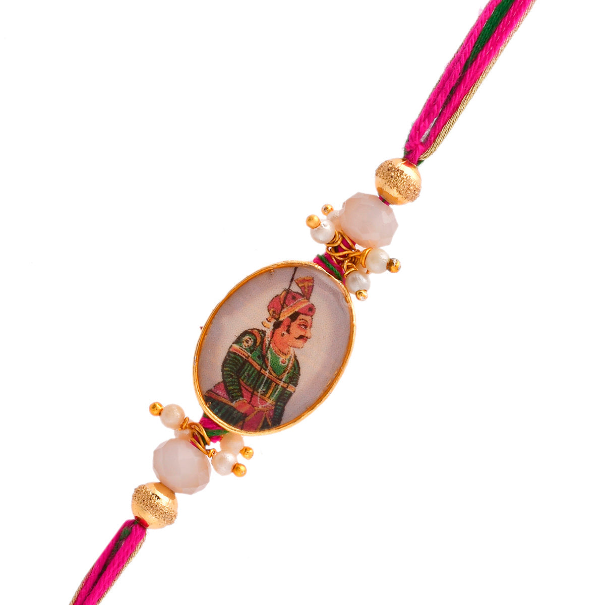 trueBrowns X Voylla Traditional King And Queen Pearl Beads Bhaiya-Bhabhi Rakhi | Grocsy