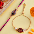 trueBrowns X Voylla Traditional King And Queen Pearl Beads Bhaiya-Bhabhi Rakhi | Grocsy
