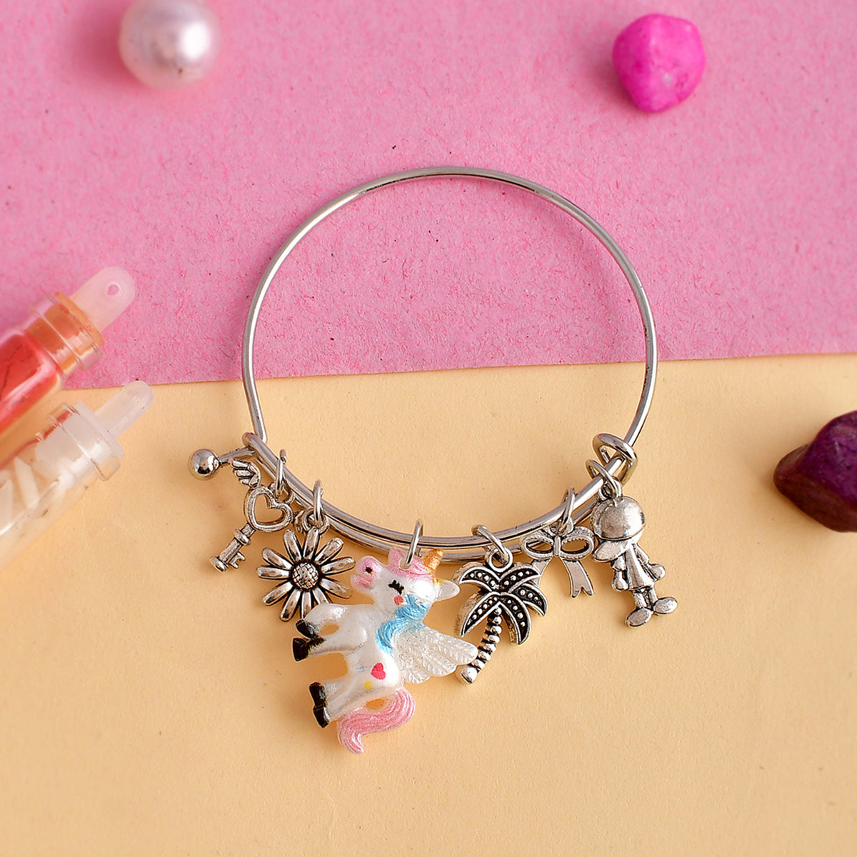 trueBrowns X Voylla Unicorn Charm Colorful Kids Rakhi | Grocsy