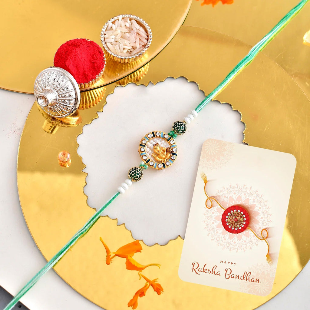 trueBrowns X Voylla Lord Ganesh Kids Thread Rakhi | Grocsy