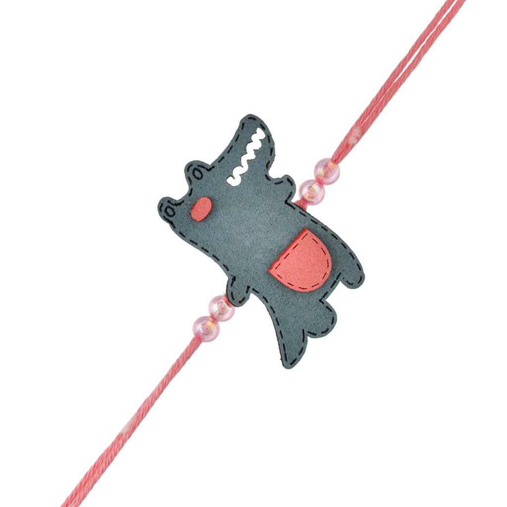 trueBrowns X Voylla Playful Crocodile Colourful Kids Thread Rakhi For Kids | Grocsy