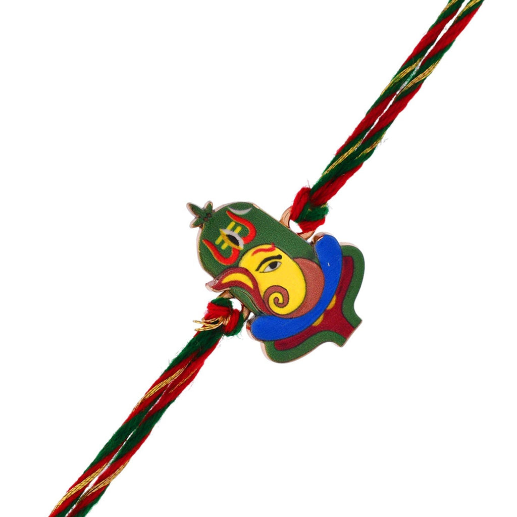 trueBrowns X Voylla Lord Ganesh Colourful Kids Thread Rakhi For Kids | Grocsy