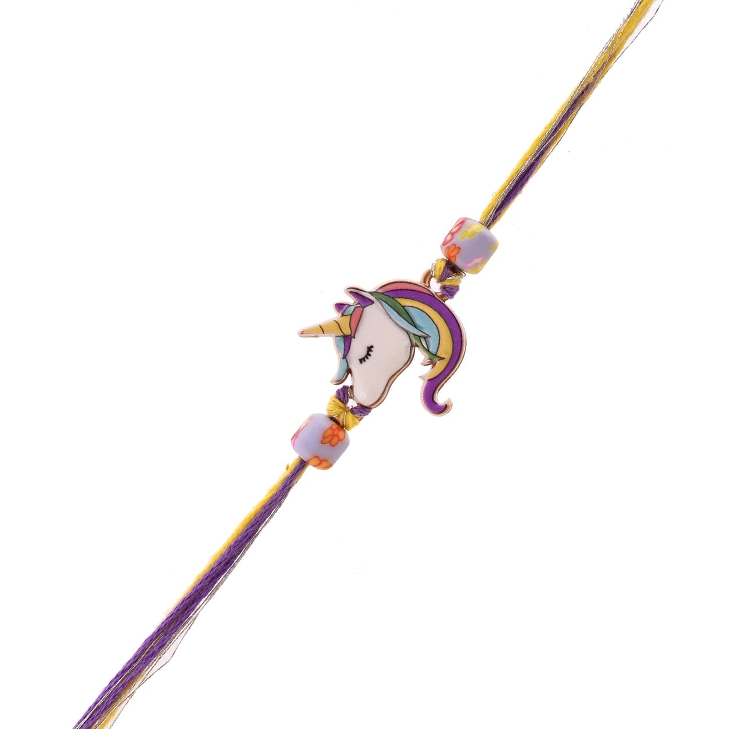 trueBrowns X Voylla Rainbow Unicorn Beaded Slip-On Rakhi For Kids | Grocsy