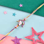 trueBrowns X Voylla Rainbow Unicorn Beaded Slip-On Rakhi For Kids | Grocsy