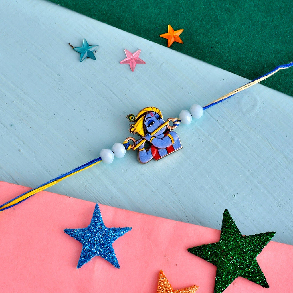 trueBrowns X Voylla Lord Krishna Kids Thread Rakhi For Kids | Grocsy