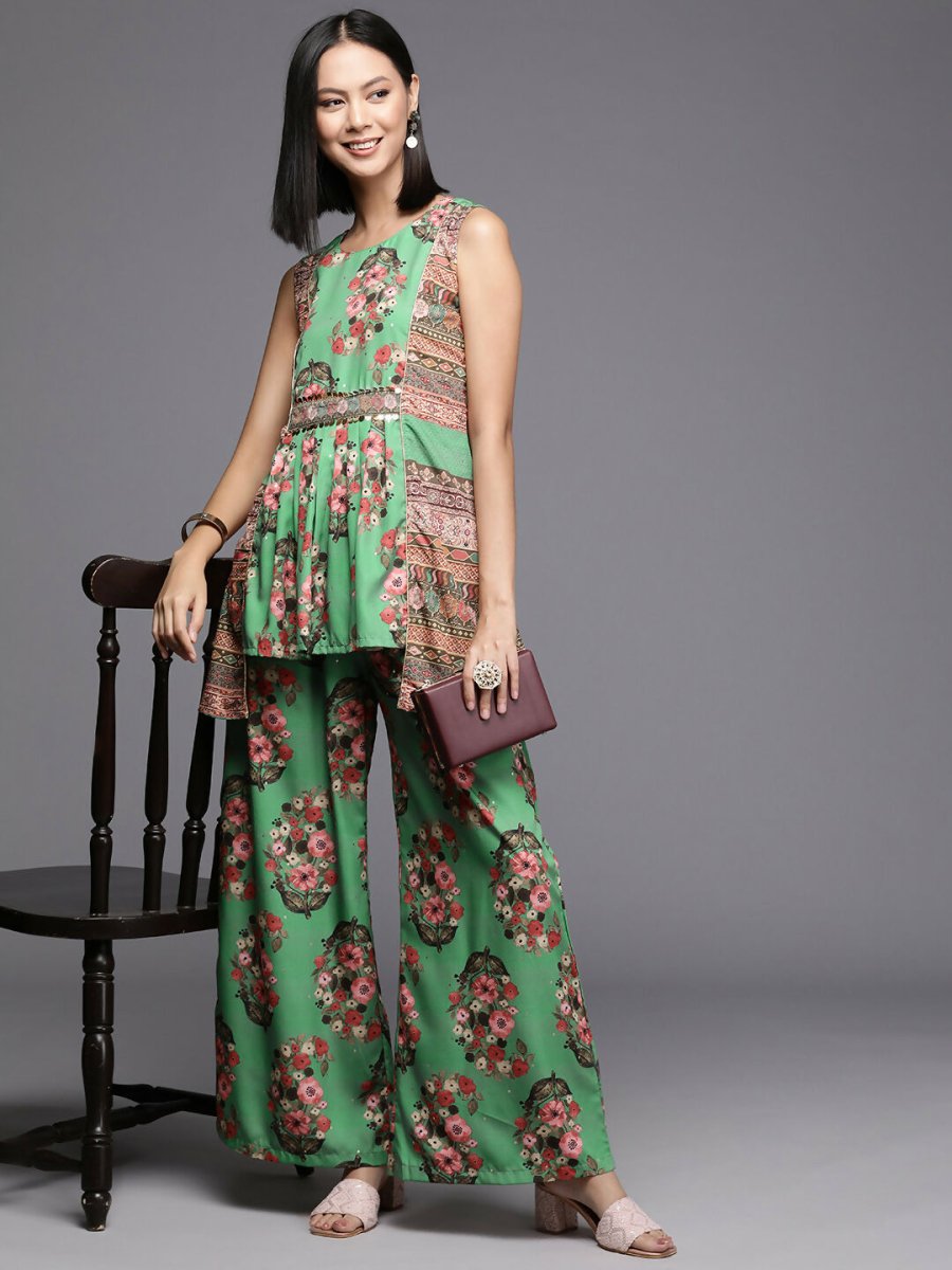 Ahalyaa Women's Traditional Wear Co-ods - Green | Grocsy