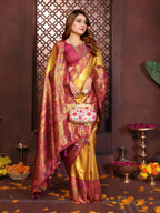 Aastha Fashion Gold Tissue Silk Weaving Saree | Grocsy