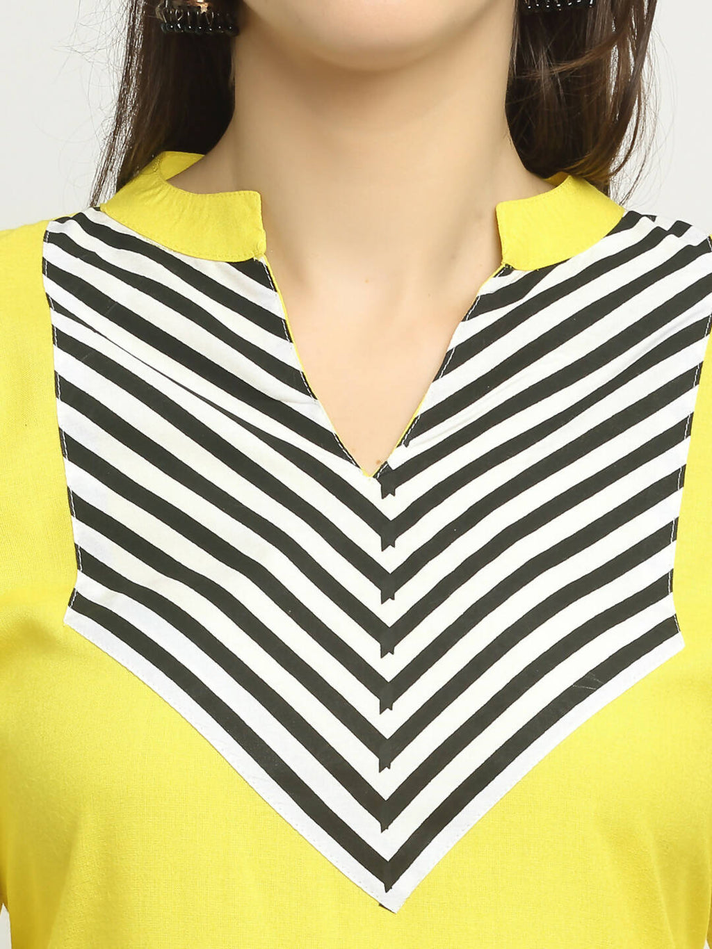 Rudra Bazaar Yellow Yoke Kurta with Pyjamas | Grocsy