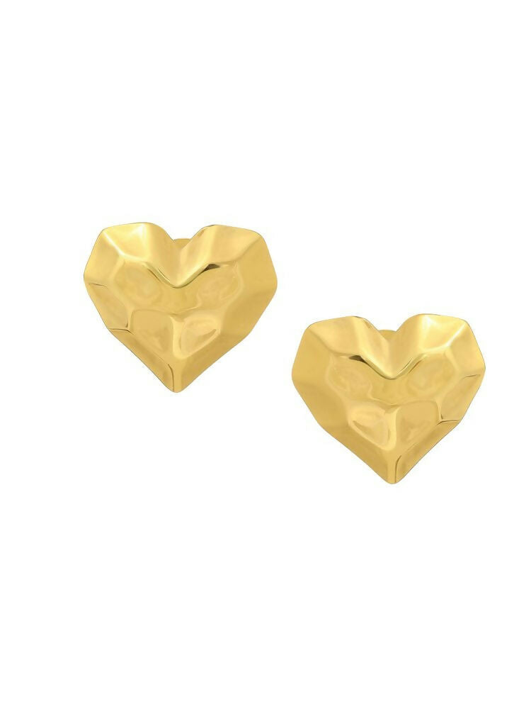 Golden Heart Studs - Ruby Raang | Grocsy