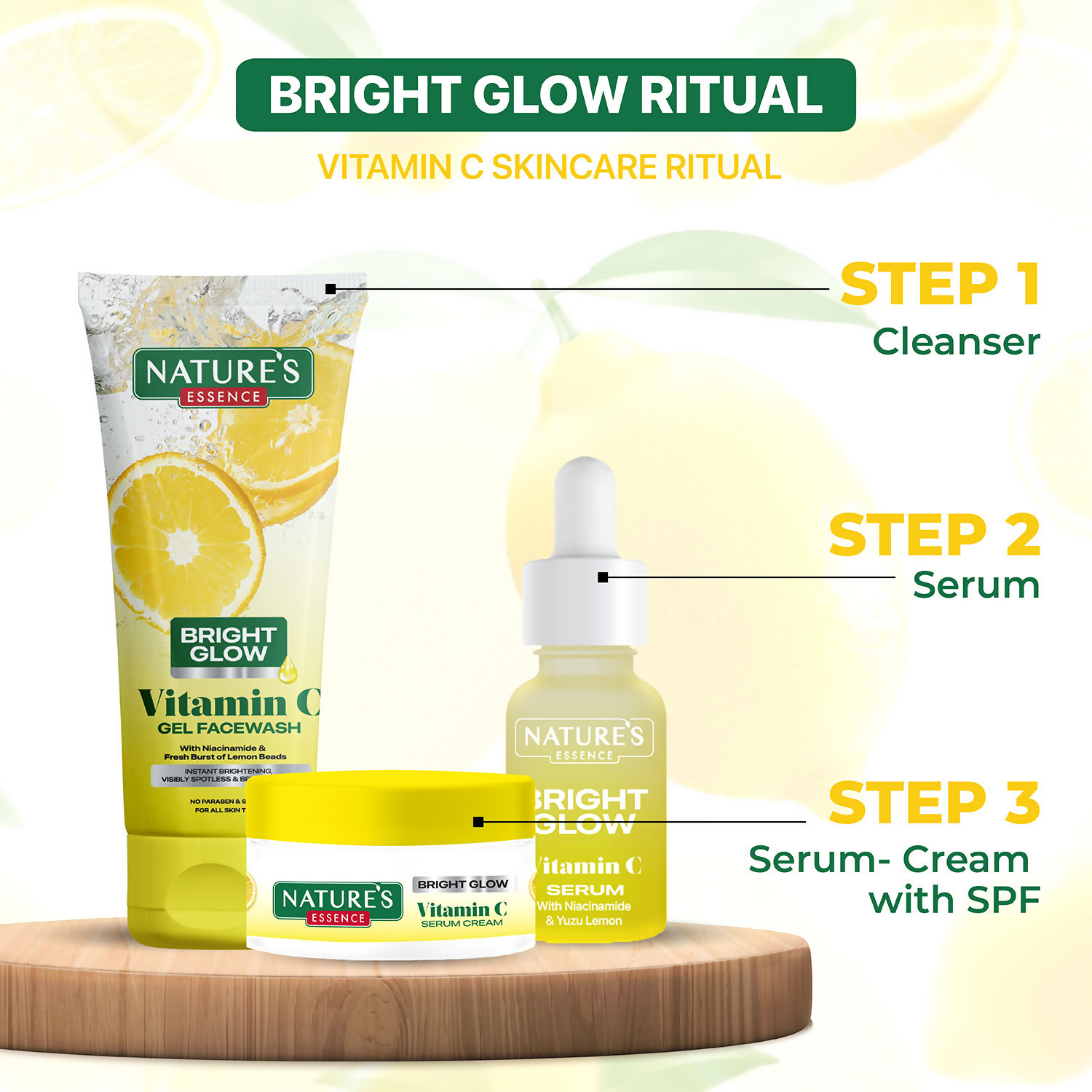 Nature's Essence Bright Glow Vitamin C Serum Cream | Grocsy
