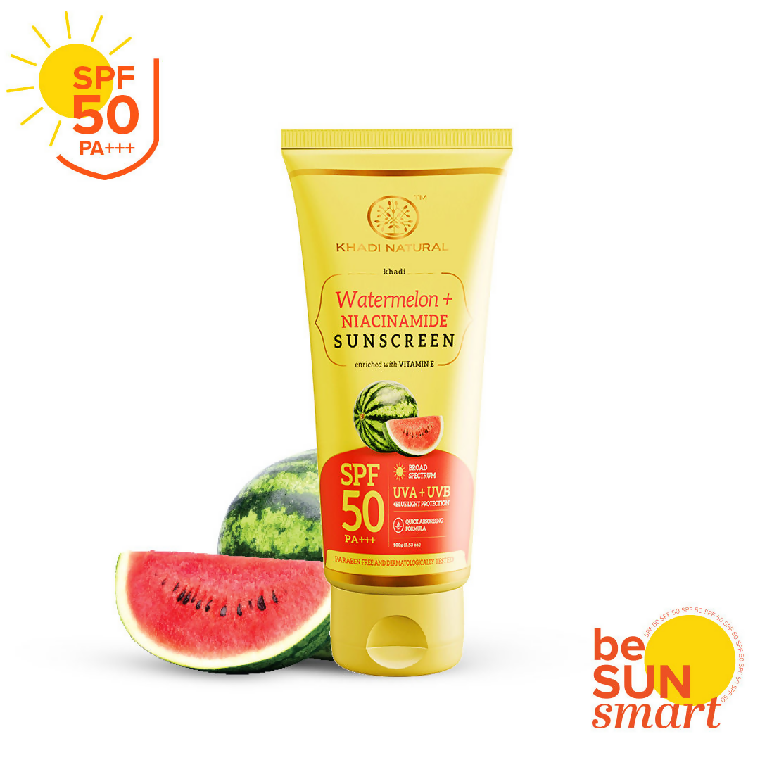 Khadi Natural Watermelon + Niacinamide Sunscreen SPF 50 PA+++ | Grocsy