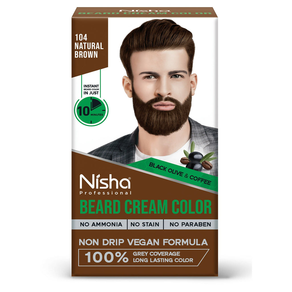 Nisha Beard Colour for Men - Natural Brown | Grocsy