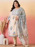 Sztori Women Floral Yoke Design Regular Kurta with Trousers & With Dupatta | Grocsy