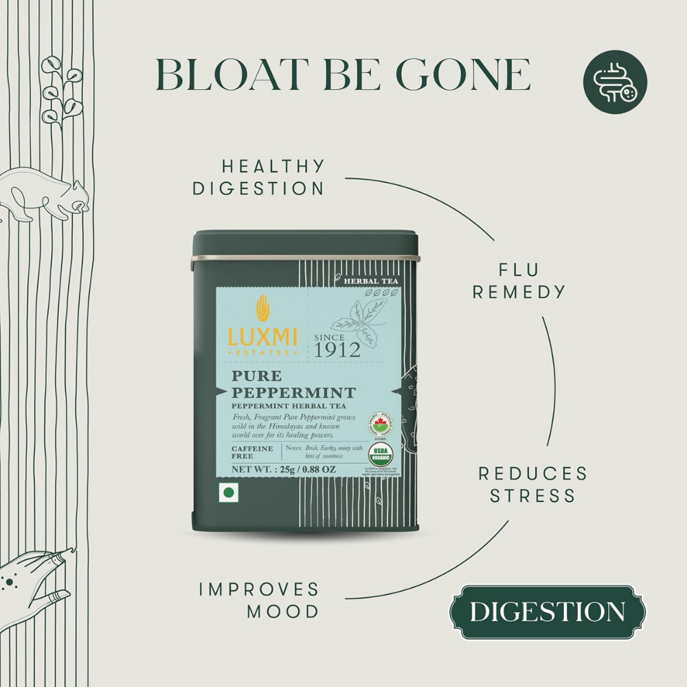 Luxmi Estates Pure Peppermint Organic Herbal Infusion | Grocsy