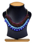 Gold-Polished Alloy Beaded Short Statement Necklace - The Pari | Grocsy