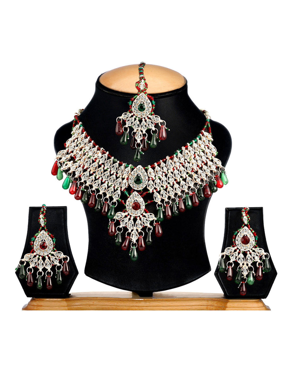 Gold-Polished Alloy Handmade Patwa Necklace Set - The Pari | Grocsy