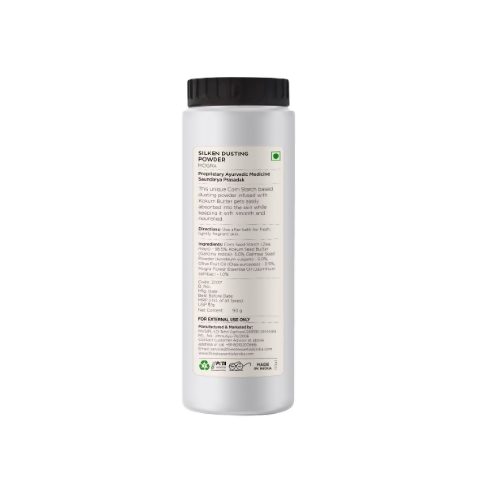 Forest Essentials Silken Mogra Natural Dusting Powder - Lightly Scented | Grocsy