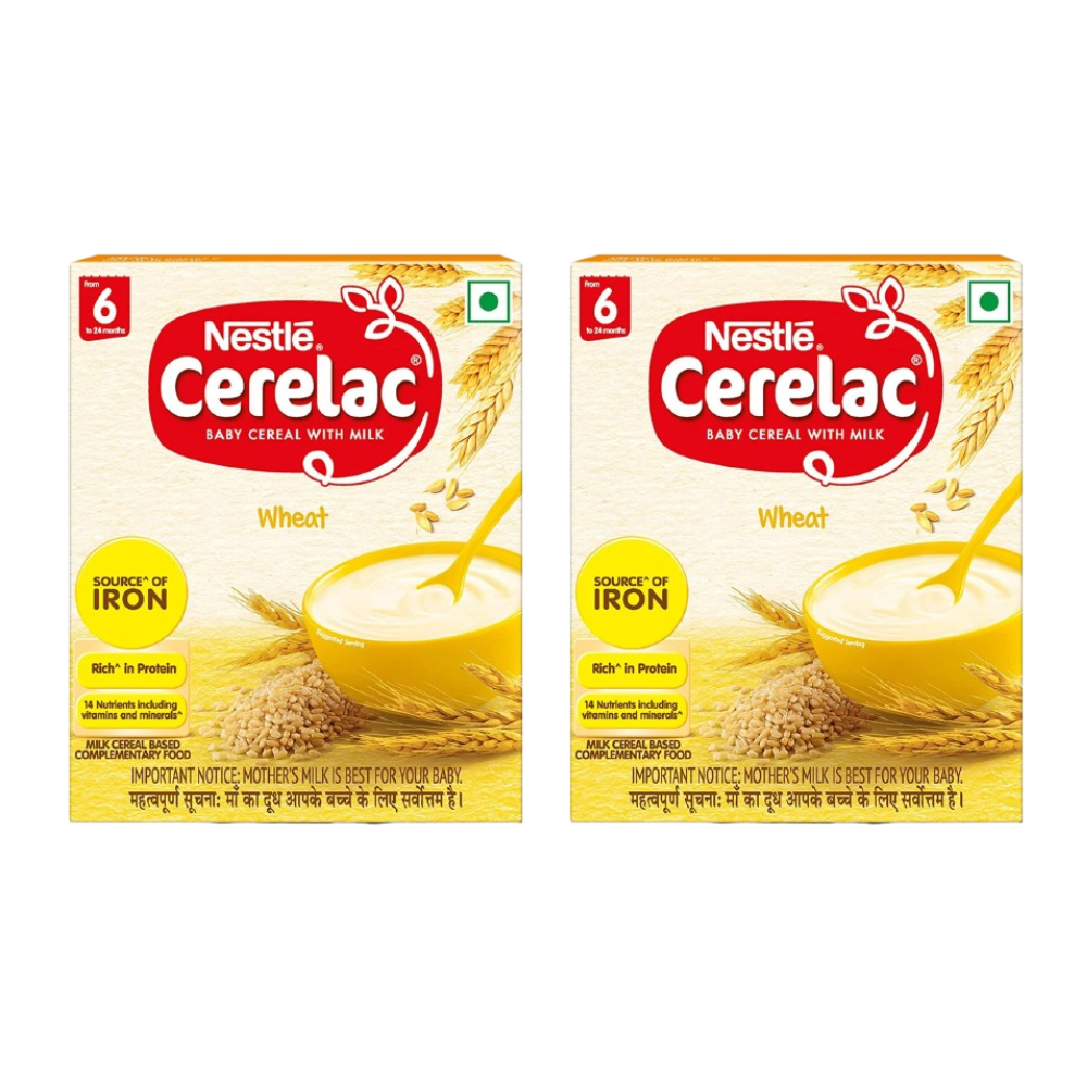 Nestle Cerelac Baby Cereal with Milk - Wheat, From 6-12 Months | Grocsy